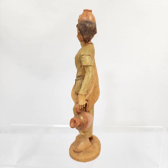 Vintage 1983 Depose Italy Fontanini #345 Woman Holding Water Jugs Figurine - Picture 3 of 8